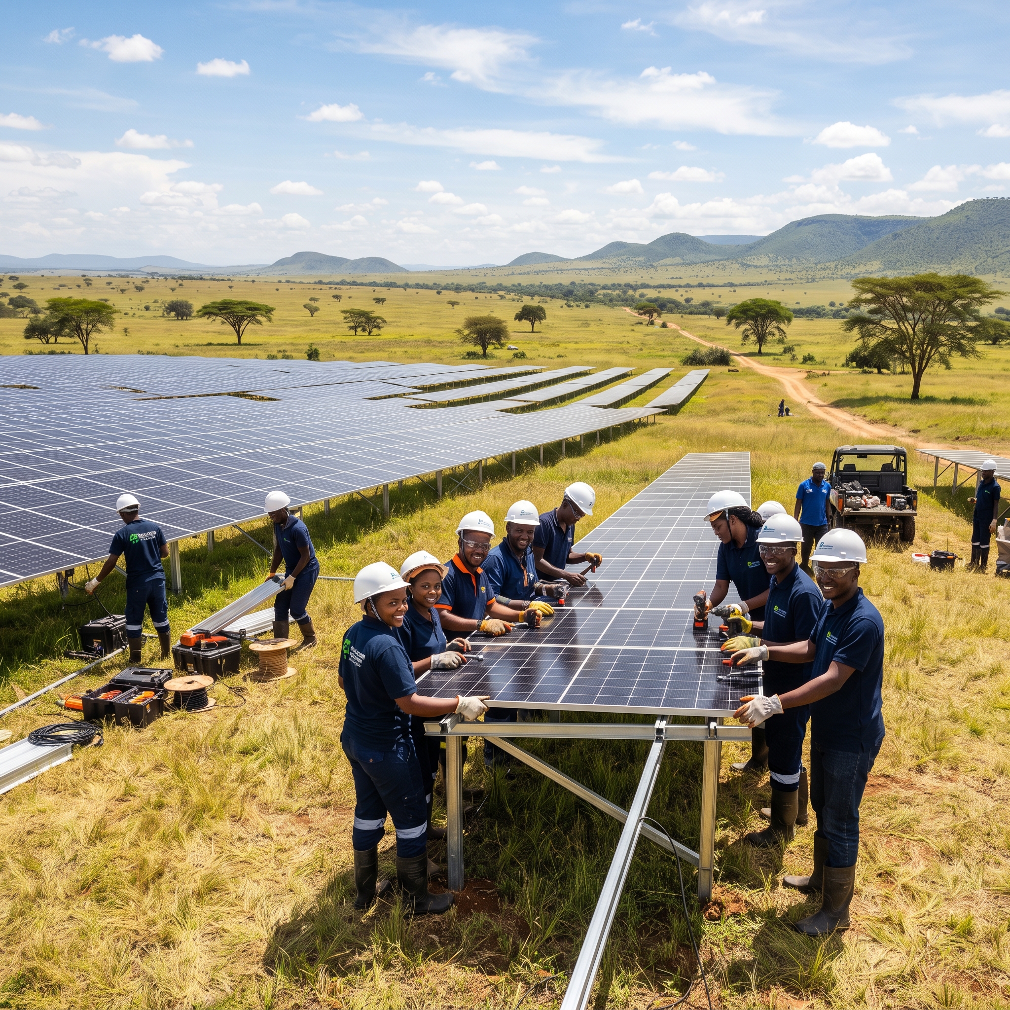 technicians assembling solar farm 2k 202608111943